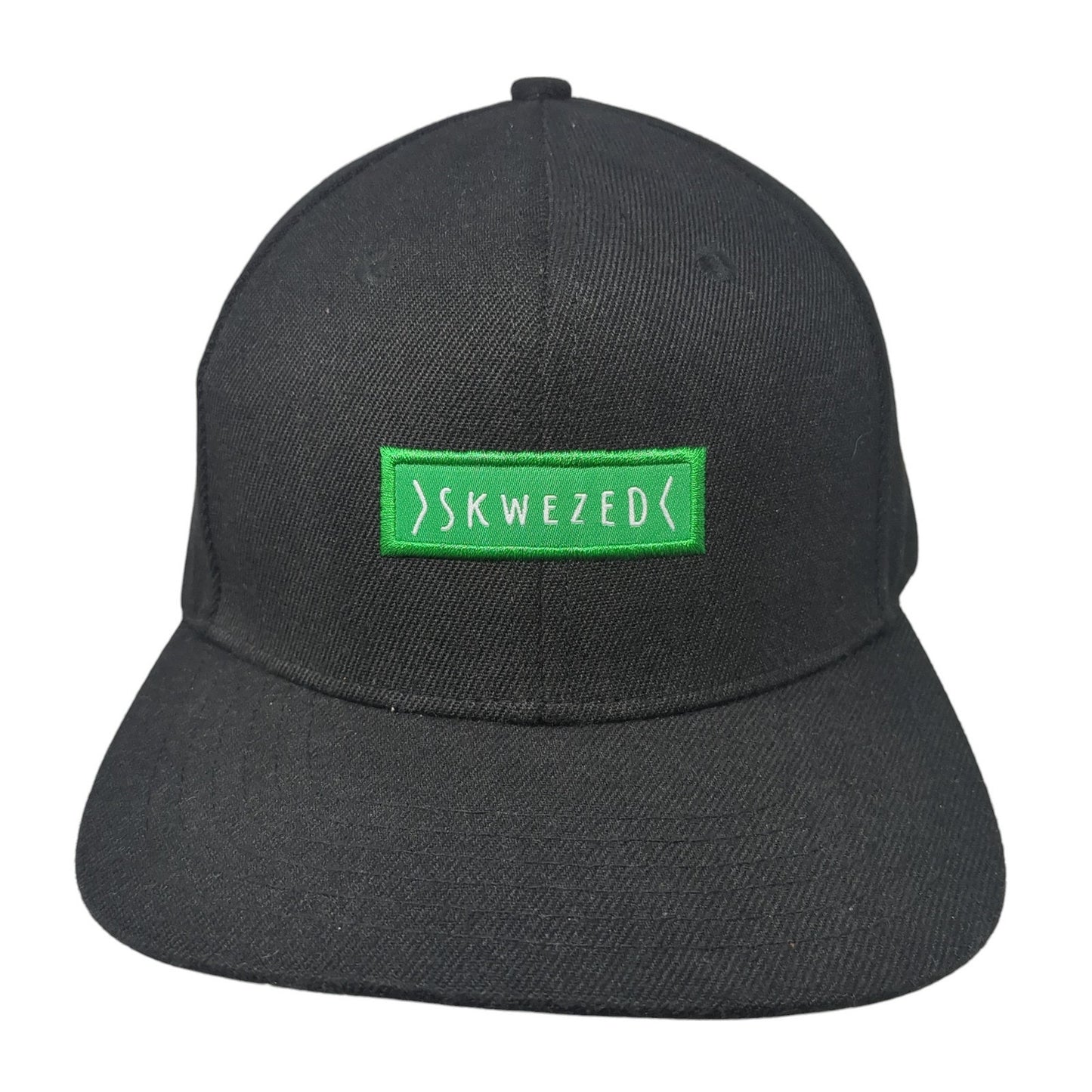 Skwezed Snapback Hat Black One Size Adjustable Embroidered 6 Panel