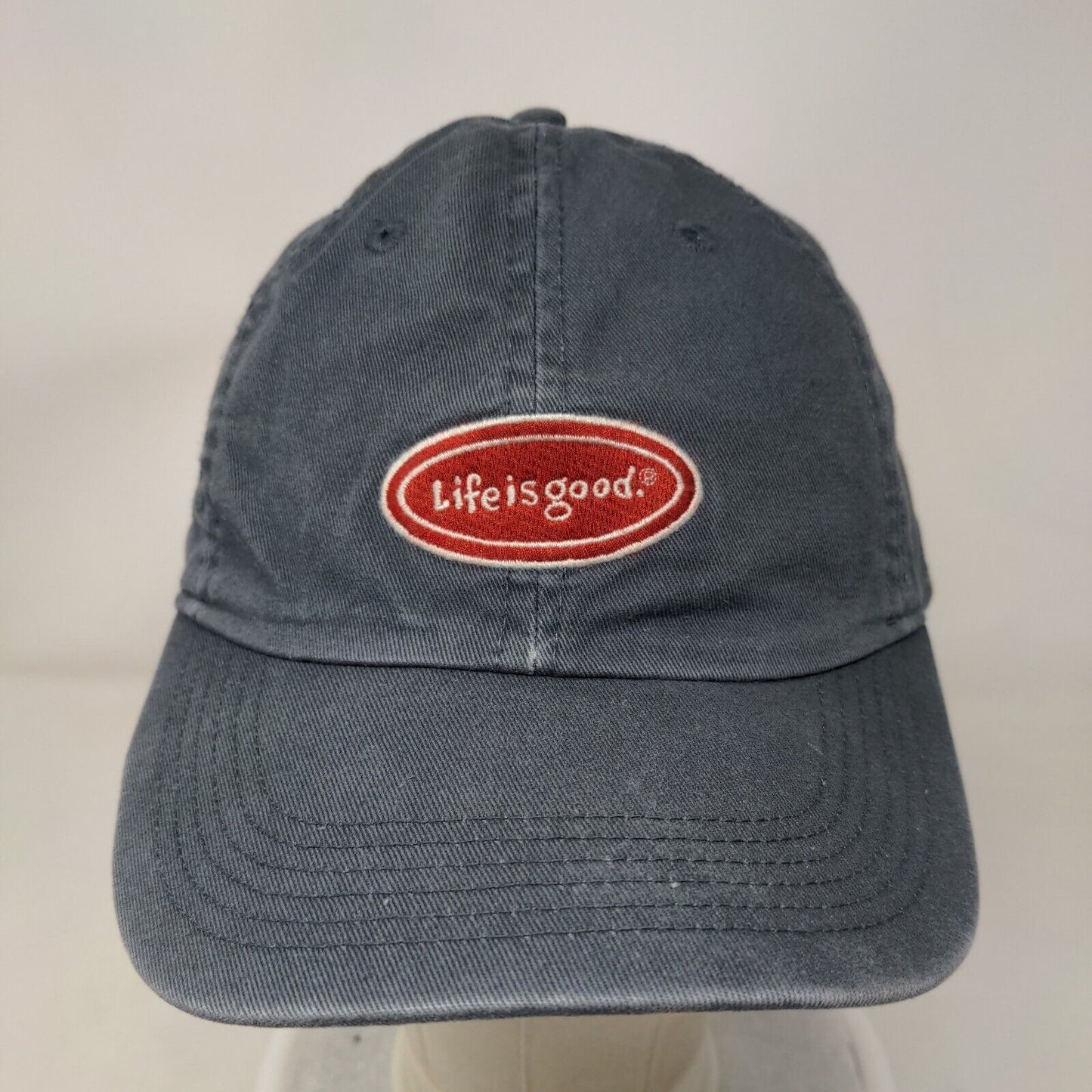 Life Is Good Slideback Hat Gray One Size Embroidered Adjustable 6 Panel