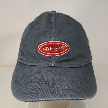 Life Is Good Slideback Hat Gray One Size Embroidered Adjustable 6 Panel