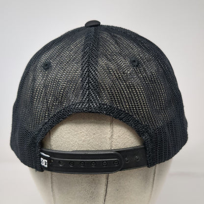 DC Shoes Trucker Hat Black One Size Three Wolves Moon Galaxy Mesh Snapback Art