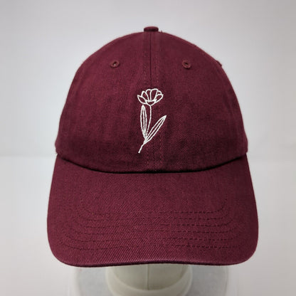 Flower Strapback Hat Red One Size Adjustable Embroidered Model R65 Richardson