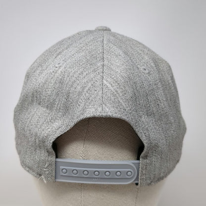 Yupoong Snapback Gray Blue One Size Hat Flexfit 110 Mountain Logo Flat Brim