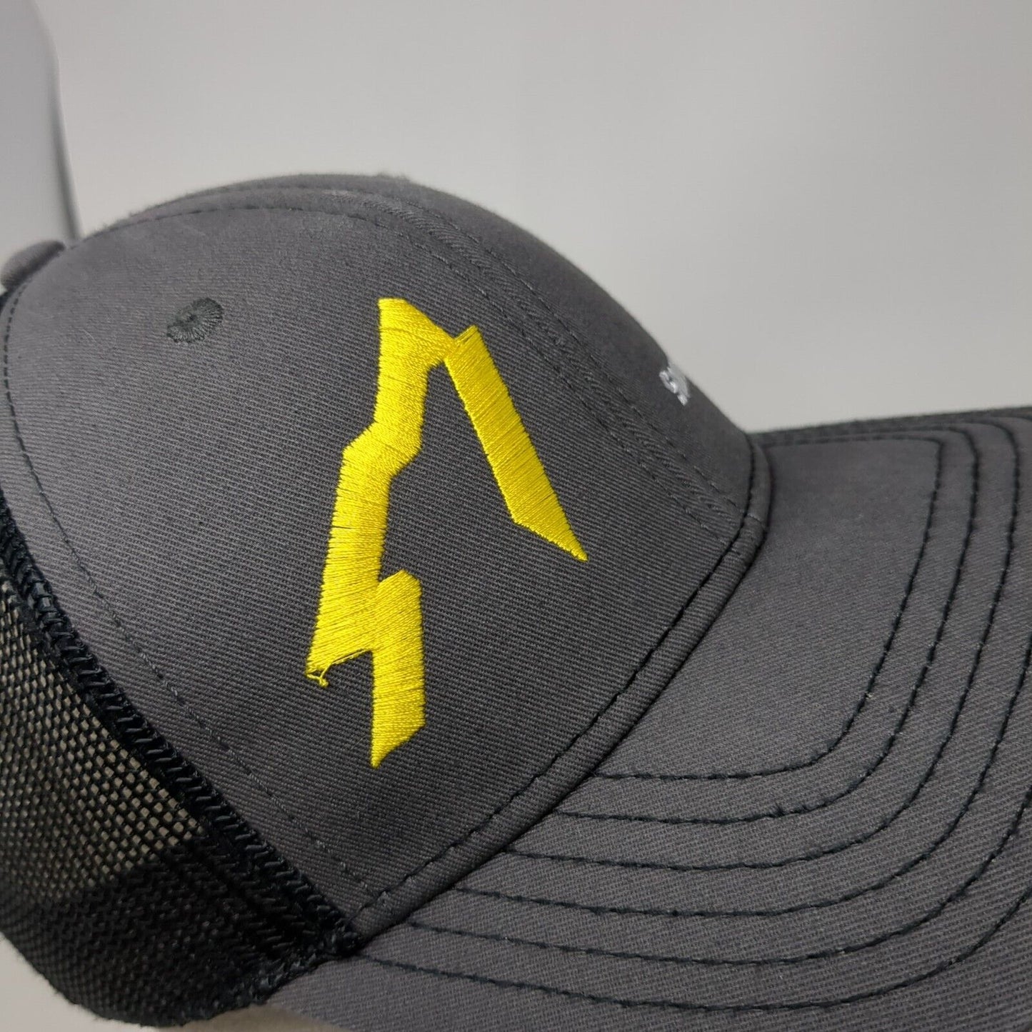 Snow Wolf Snapback Trucker Hat Gray One Size Adjustable Mesh Back Cap America