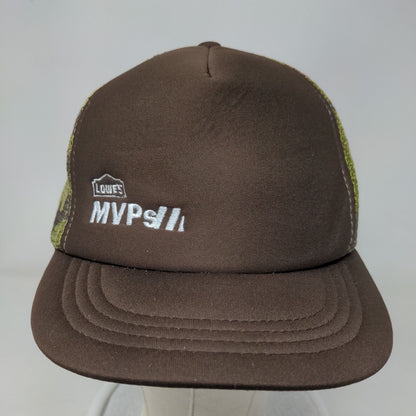 Lowe's MVPs Snapback Mesh Back Trucker Hat Camo One Size Embroidered