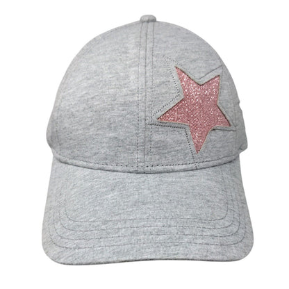 Glitter Star Strapback Hat Gray One Size Adjustable Lightweight 6 Panel Cotton