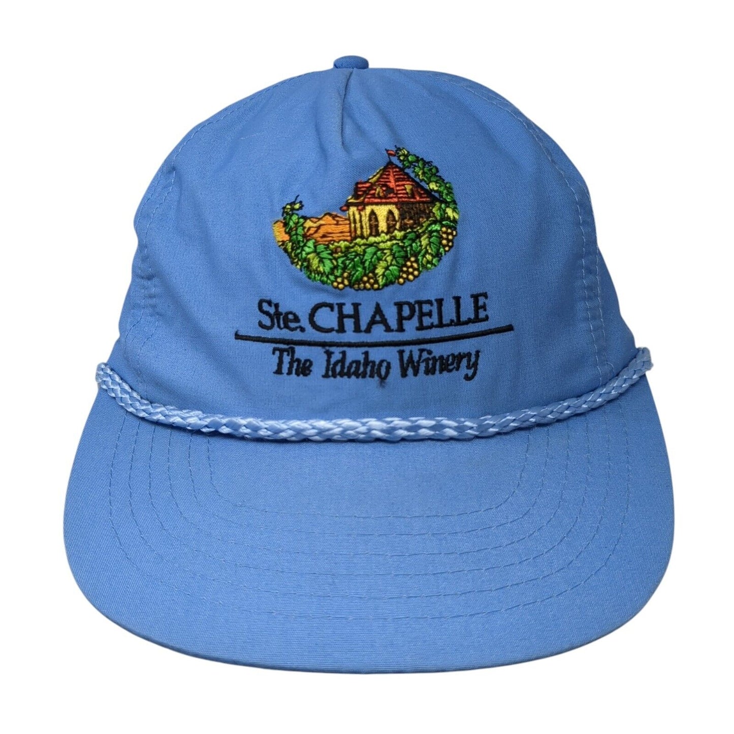 Ste. Chapelle The Idaho Winery Strapback Rope Hat Blue OSFA Embroidered