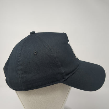 UltraClub Strapback Hat Black One Size Adjustable Embroidered Logo