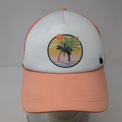 Tropical Palm Tree Snapback Trucker Hat Multicolor One Size Mesh Back ROXY