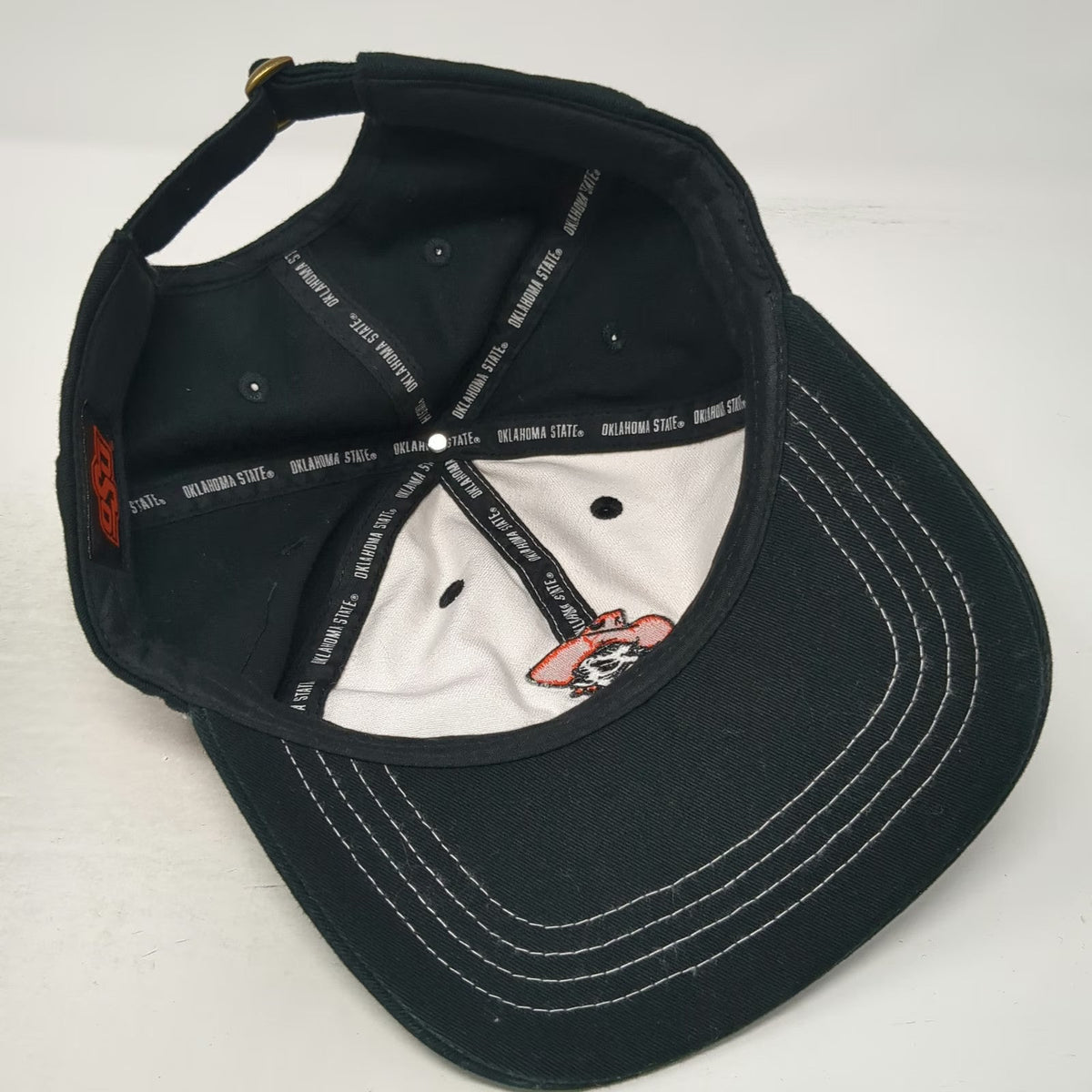 Oklahoma State Cowboys NCAA Black One Size Cap Hat Go Pokes Mascot Pistol Pete