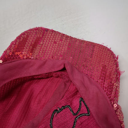 Barbie Army Cap Pink One Size Sequin Silhouette Logo Bling Sparkle Cadet Hat