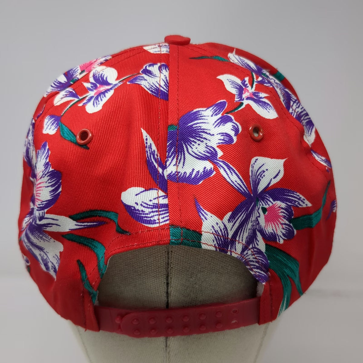 Peterbilt 5 Panel Red One Size Floral Hibiscus Rope Snapback Logo Embroidery Hat