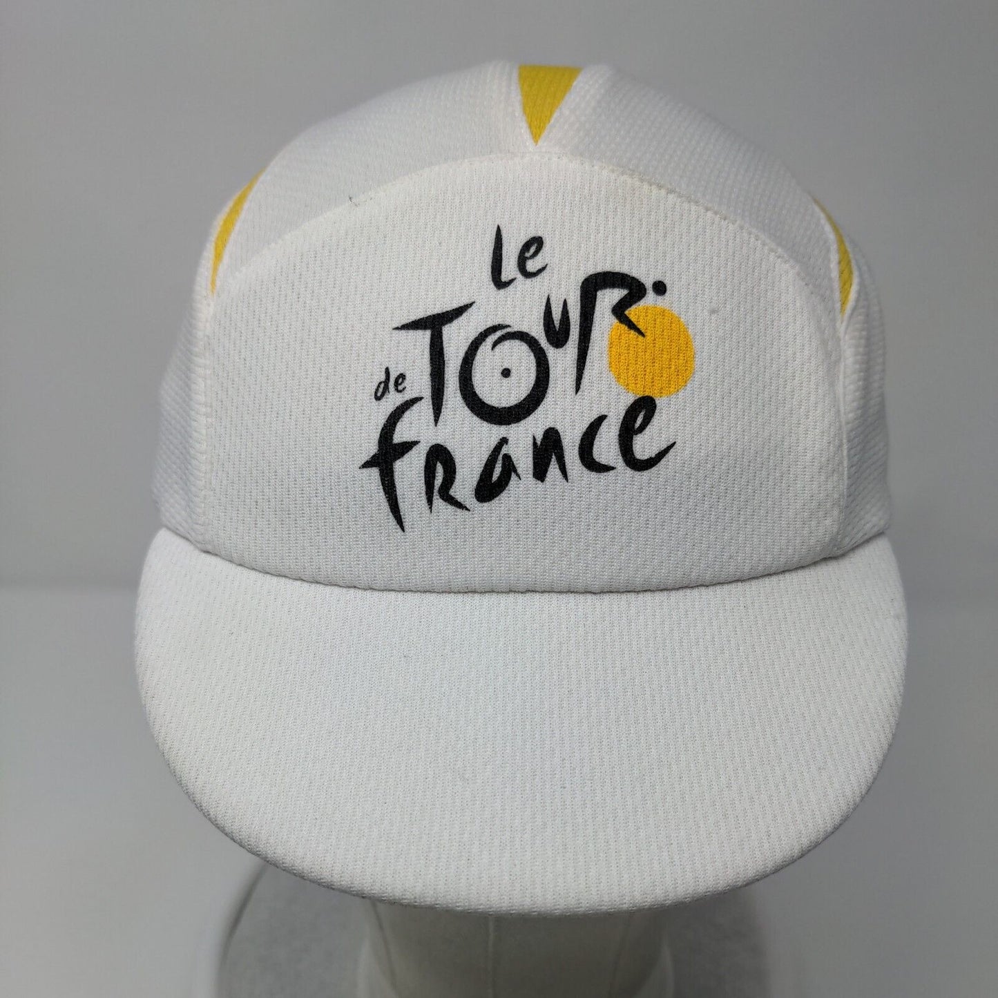 Le de Tour France 5 Panel Cap White OSFA Adjustable Embroidered Headsweats