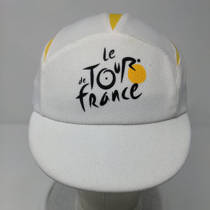 Le de Tour France 5 Panel Cap White OSFA Adjustable Embroidered Headsweats