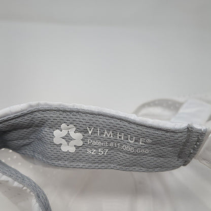 Vim Hue Ponyback Strapback Hat White Size 57 Adjustable Crisscross Back Blank