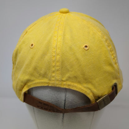 Adams Baseball Cap Yellow One Size Hero Islands Vermont Hat Leather Slideback