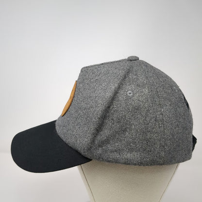 Pixar Animation Studios 5 Panel Gray Hat One Size Leather Patch Slideback Wool
