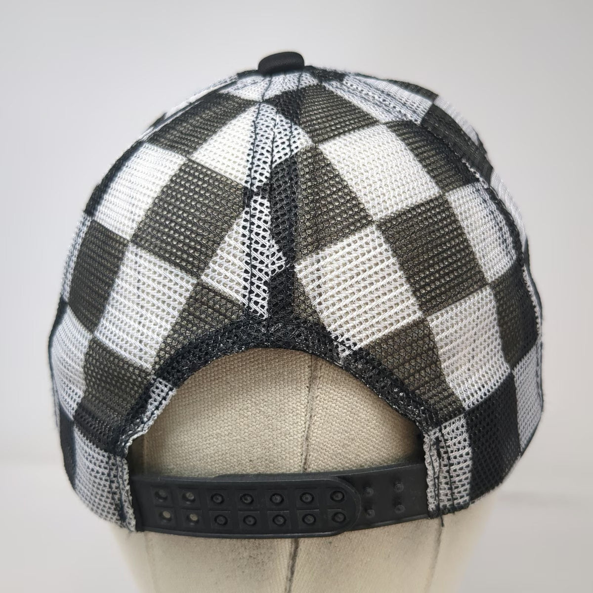Hobby Lobby Trucker Hat White Black One Size Sprint Car Racing Checkered Pattern