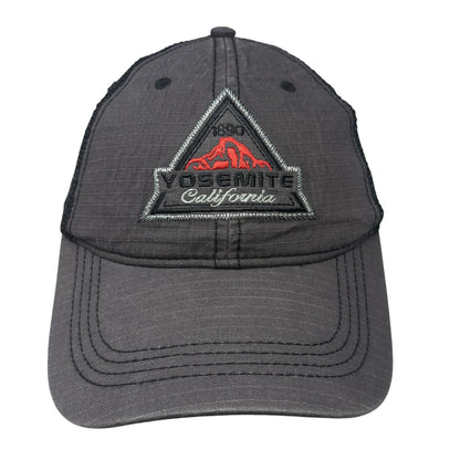 1890 Yosemite California Snapback Trucker Hat Gray One Size Adjustable Mesh Back