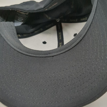 Hurley Baseball Cap Black XL Flexfit Embroidered Logo Curved Bill Polyester Hat