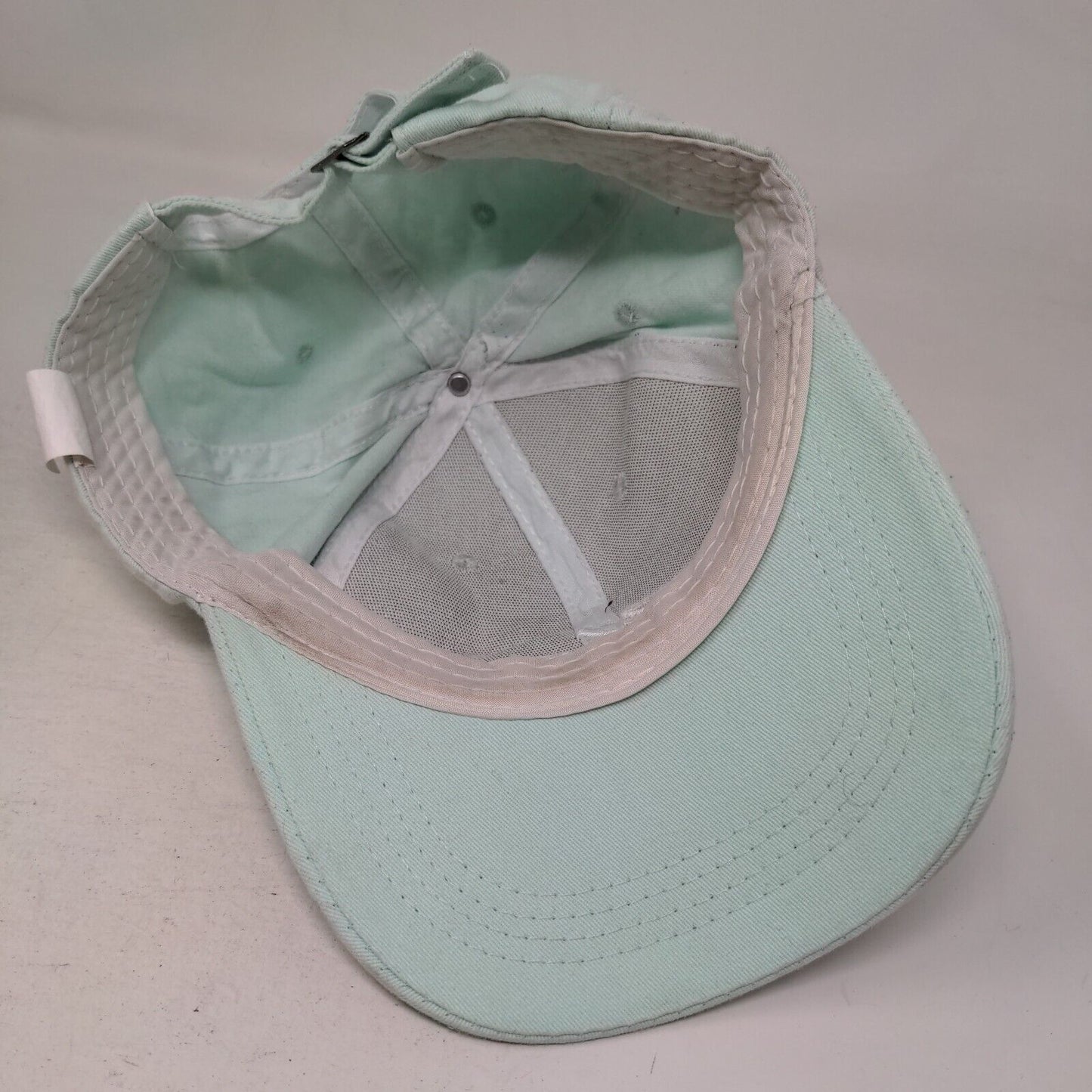 Man Slideback Hat Blue One Size Adjustable Embroidered Vented Holes 6 Panel