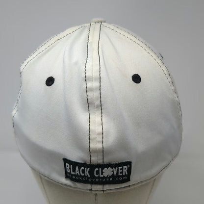 Black Clover Baseball Cap White XL Fitted Live Lucky Contrast Stitching Golf Hat