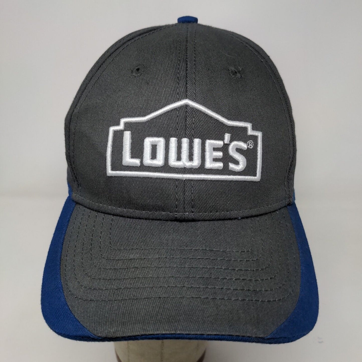 Lowe's Men's Snapback Hat Gray Blue Embroidered Logo Back End Appreciation 2020