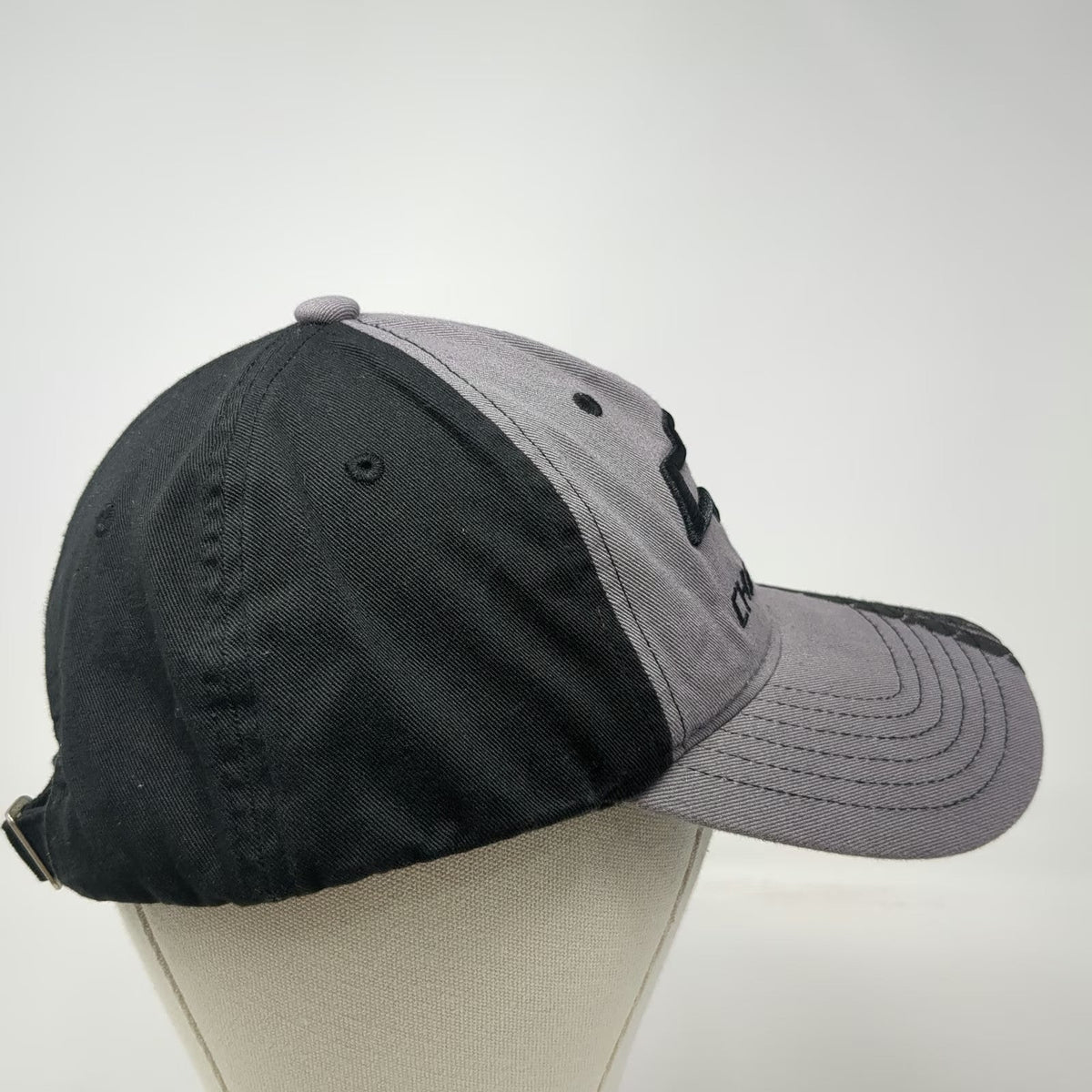 Chevrolet Baseball Cap Gray Black One Size Tire Tread Graphic Slideback GM Hat