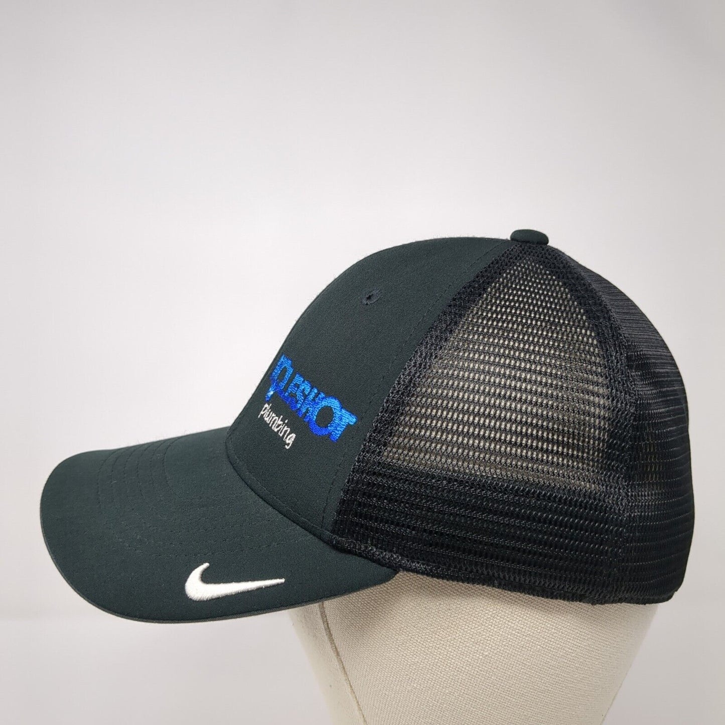 Holeshot Plumbing Fitted Mesh Back Trucker Hat Black M/L Nike Dri-Fit