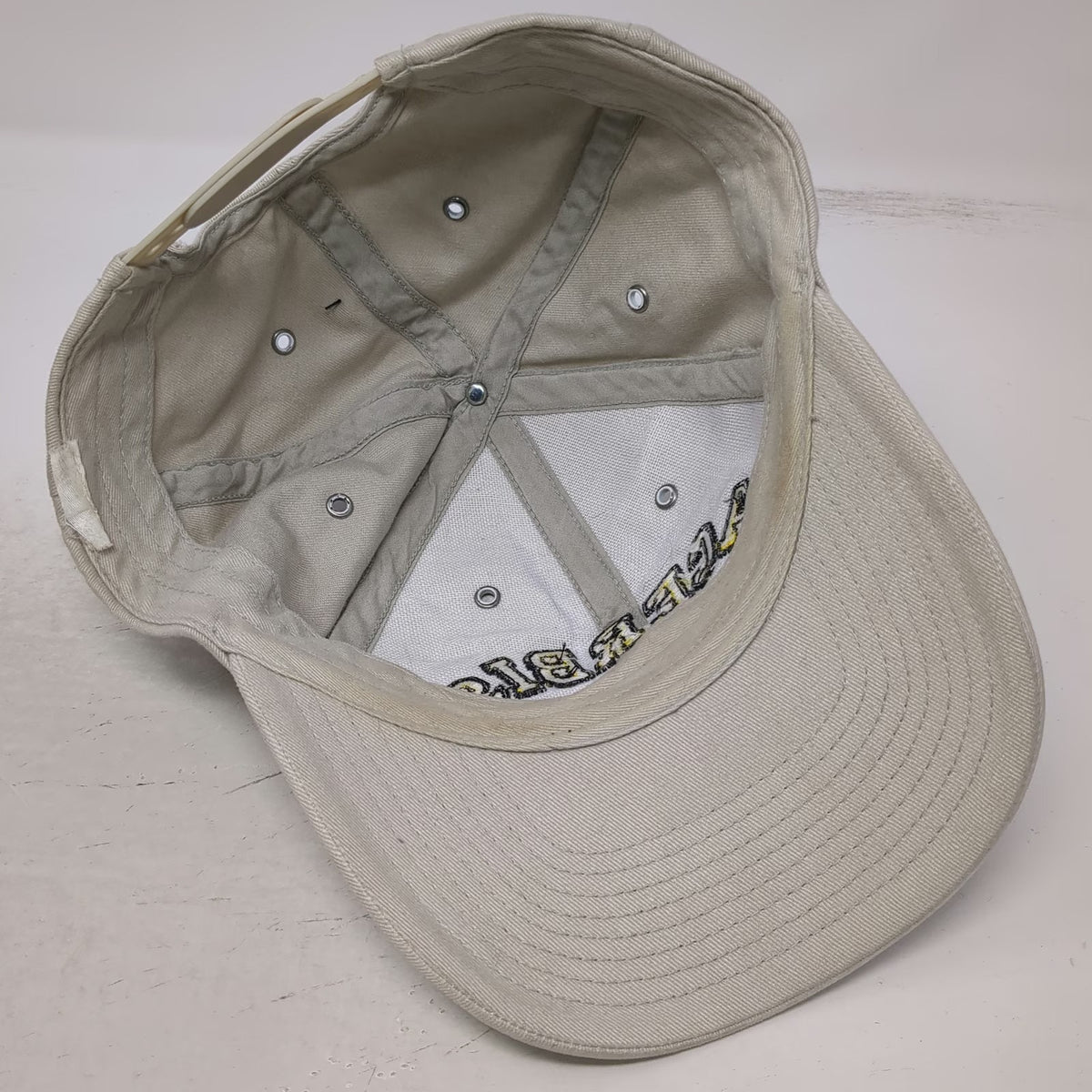 Acerbis Snapback Beige Yellow Black One Size Hat 1973 Embroidered Logo Cotton