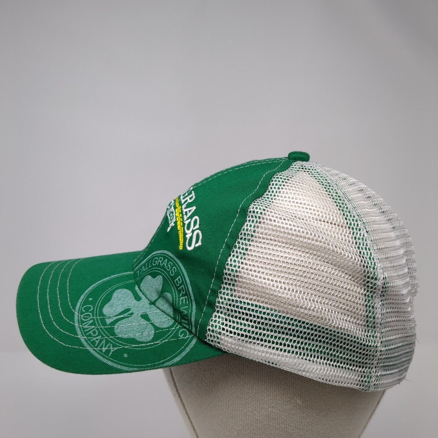 Tallgrass Brewing Co Strapback Trucker Hat Green One Size Mesh Back