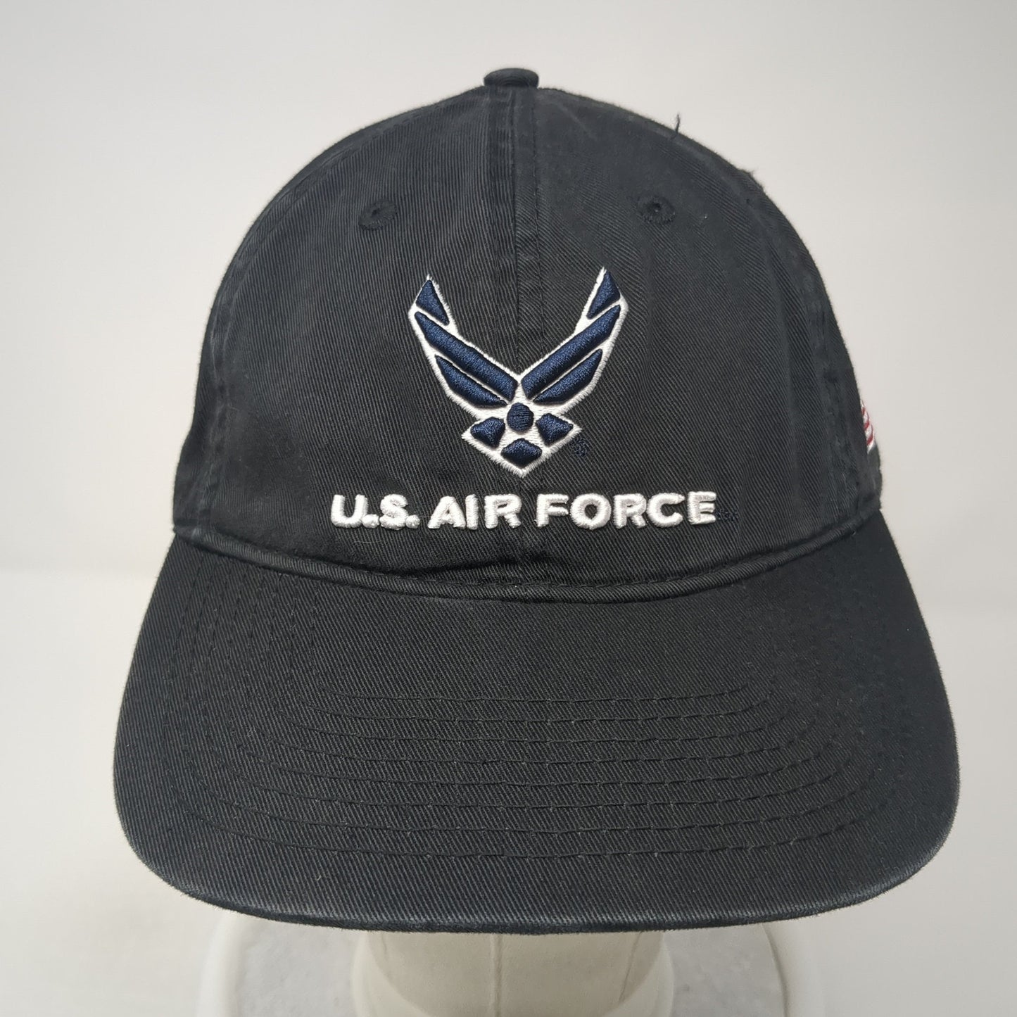 US Air Force Slideback Hat Black One Size Adjustable Embroidered Champion