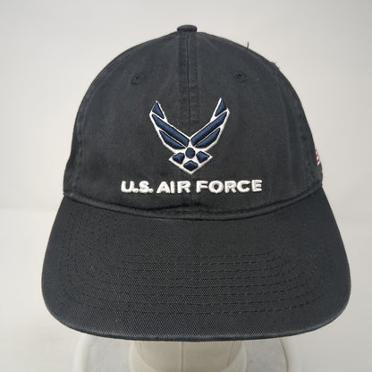 US Air Force Slideback Hat Black One Size Adjustable Embroidered Champion