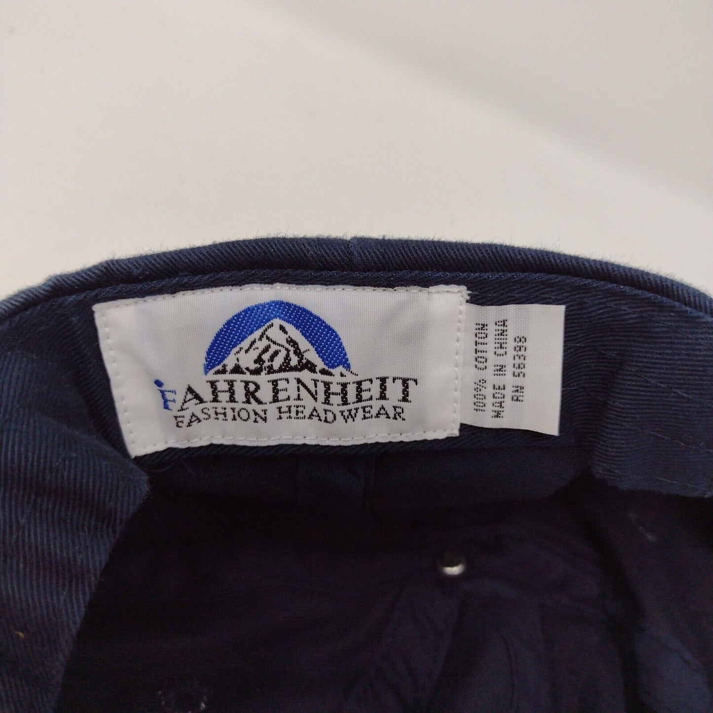 Washington Slideback Hat Blue OSFA Adjustable Embroidered Fahrenheit Cotton