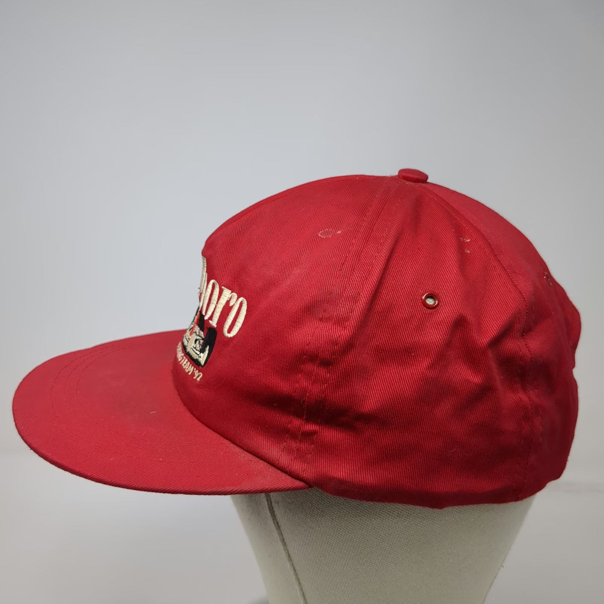 Vanguard 5 Panel Red Marlboro Racing Team 92 Formula 1 Car Snapback Hat Vintage