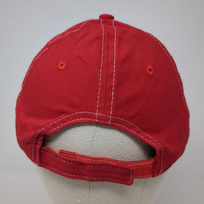 Ruger Strapback Baseball Cap Red One Size Adjustable Embroidered Distressed