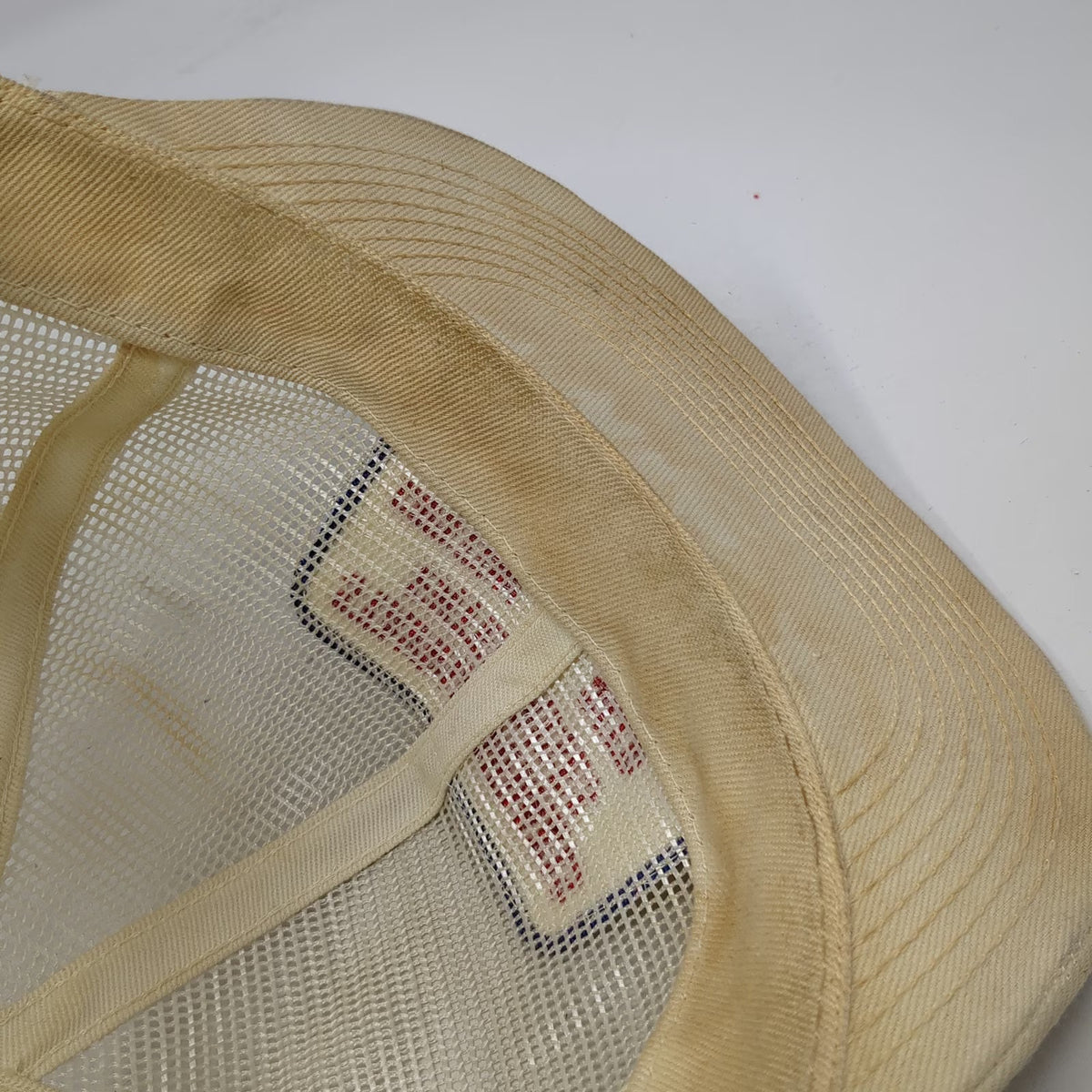 K-Brand Trucker Hat Beige Vintage Stavrianoudakis Enterprises Farming Seed Mesh