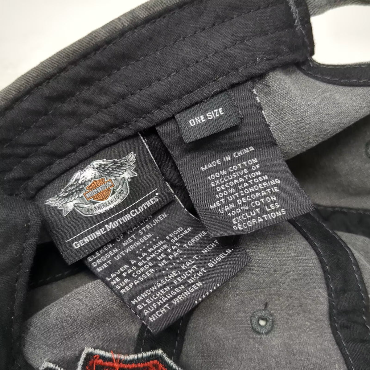 Harley-Davidson Gray Baseball Cap One Size Distressed Logo Adjustable Hat
