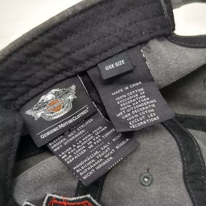 Harley-Davidson Gray Baseball Cap One Size Distressed Logo Adjustable Hat