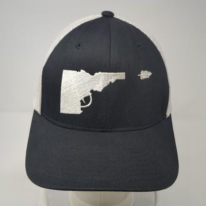 Idaho Gun Fitted Mesh Back Trucker Hat Black One Size Flexfit Yupoong