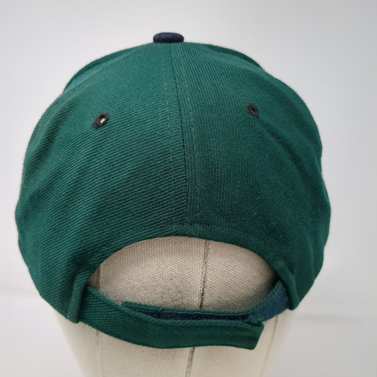 Baseball Cap Green Blue OS Bulldog Mascot Embroidered Hat Strapback Two Tone
