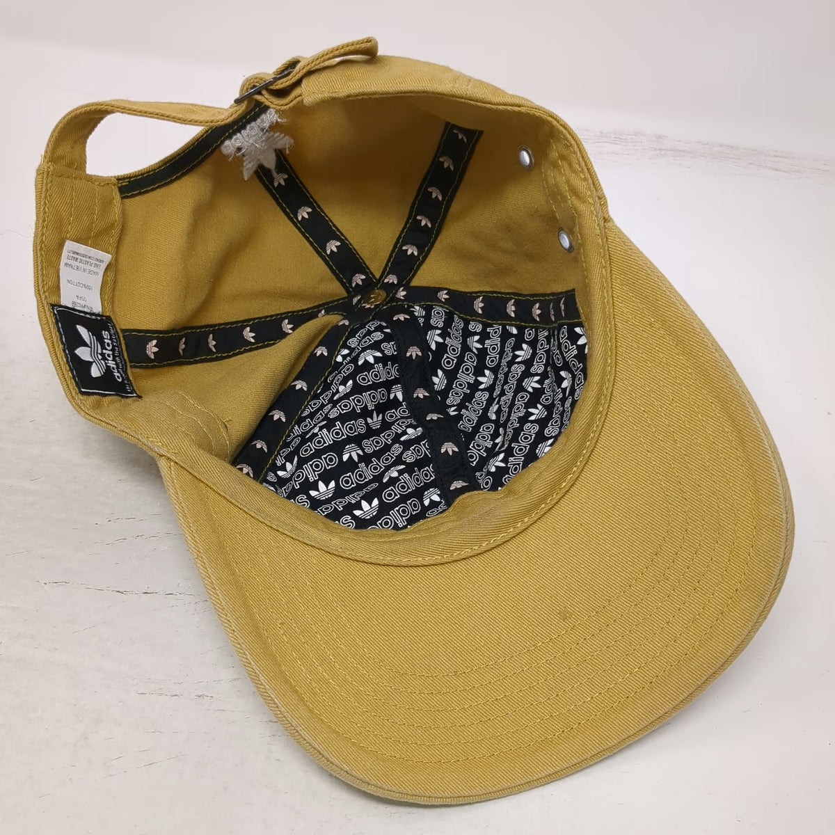 adidas Baseball Cap Brown One Size Embroidered Trefoil Logo Slideback Curved Hat