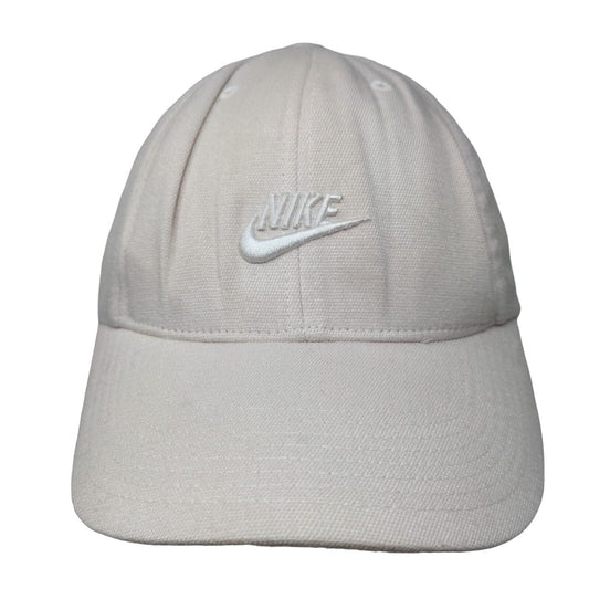 Nike Swoosh Fitted Hat Cream One Size Embroidered Solid 6 Panel