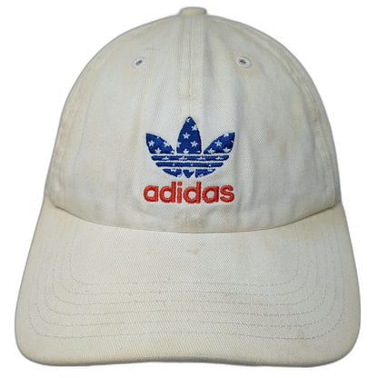 Adidas Baseball Cap Beige One Size Embroidered Trefoil Logo Stars Cotton Hat