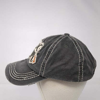 Dog Mom Strapback Hat Gray OS Adjustable Embroidered Distressed KB ETHOS Vintage