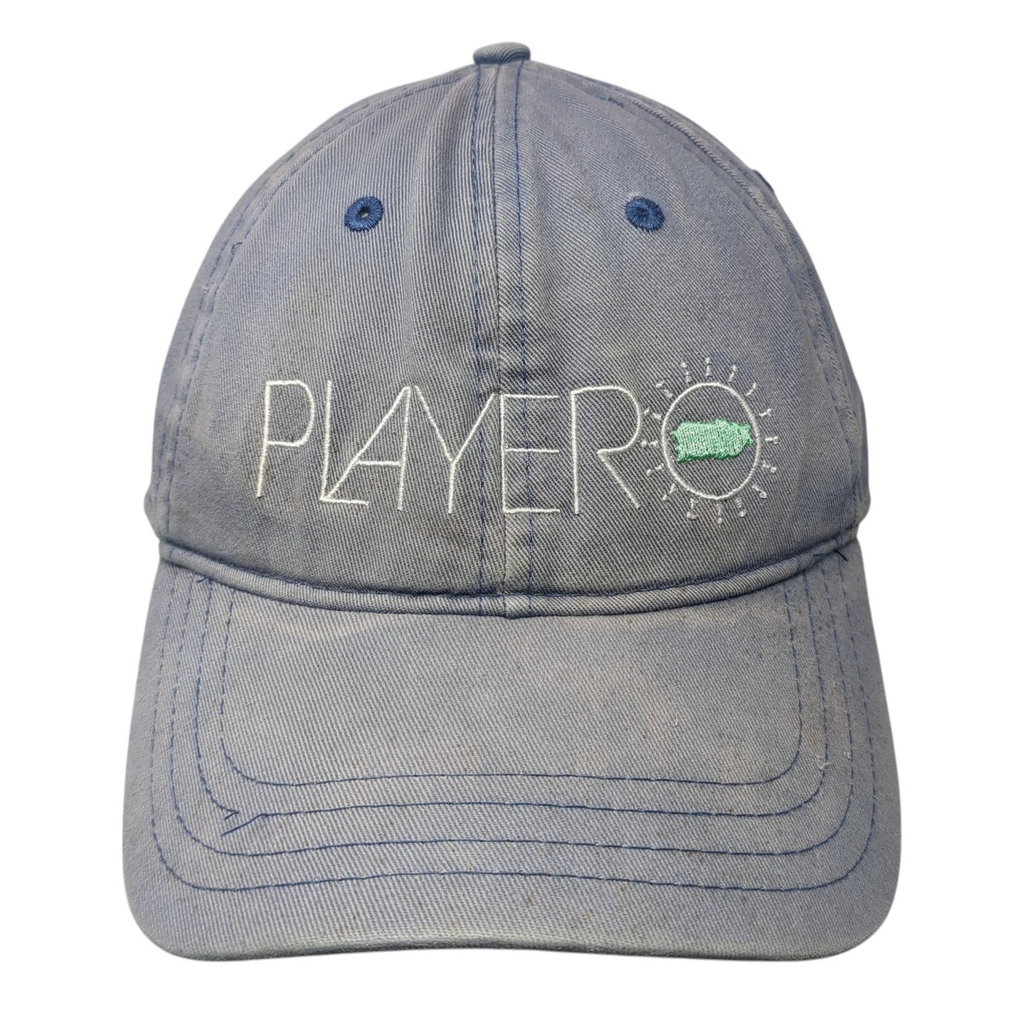 Player Slideback Hat Blue One Size Adjustable Embroidered 6 Panel