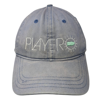 Player Slideback Hat Blue One Size Adjustable Embroidered 6 Panel