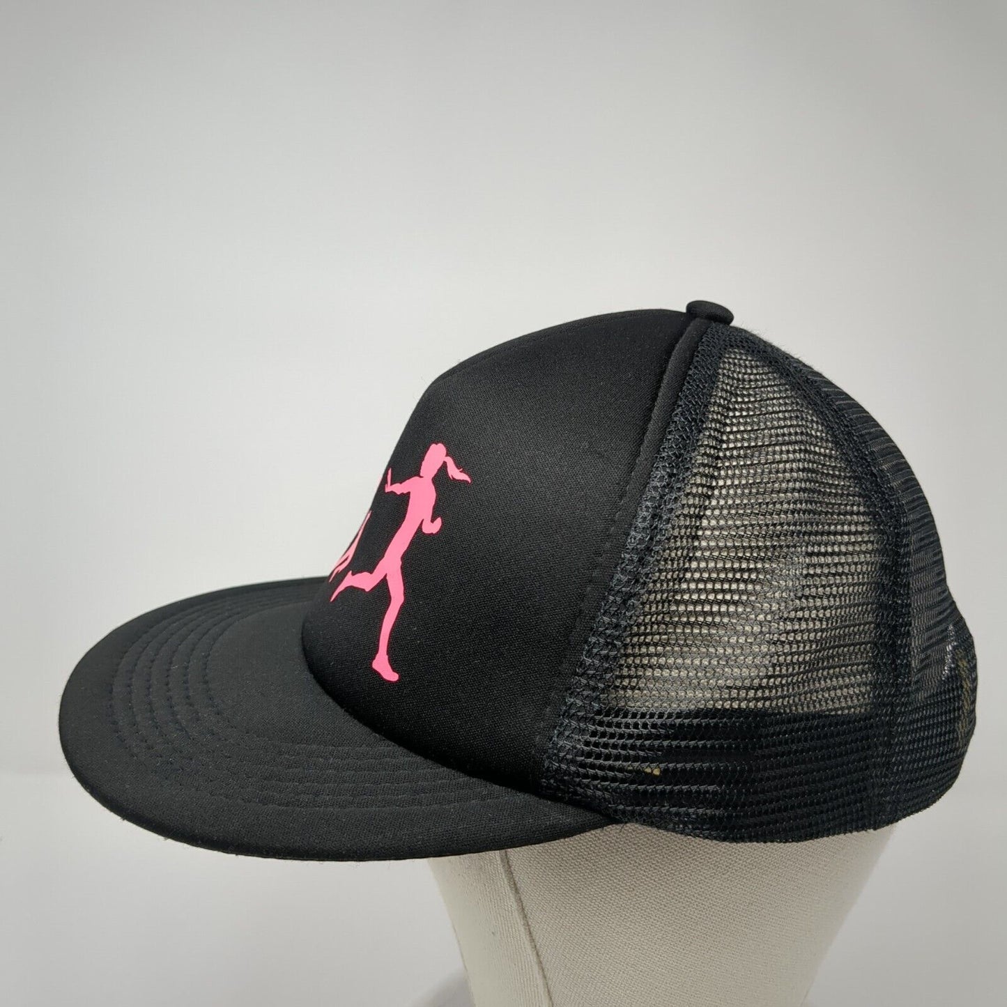 Shadow Running Snapback Trucker Hat Black One Size Mesh Back District