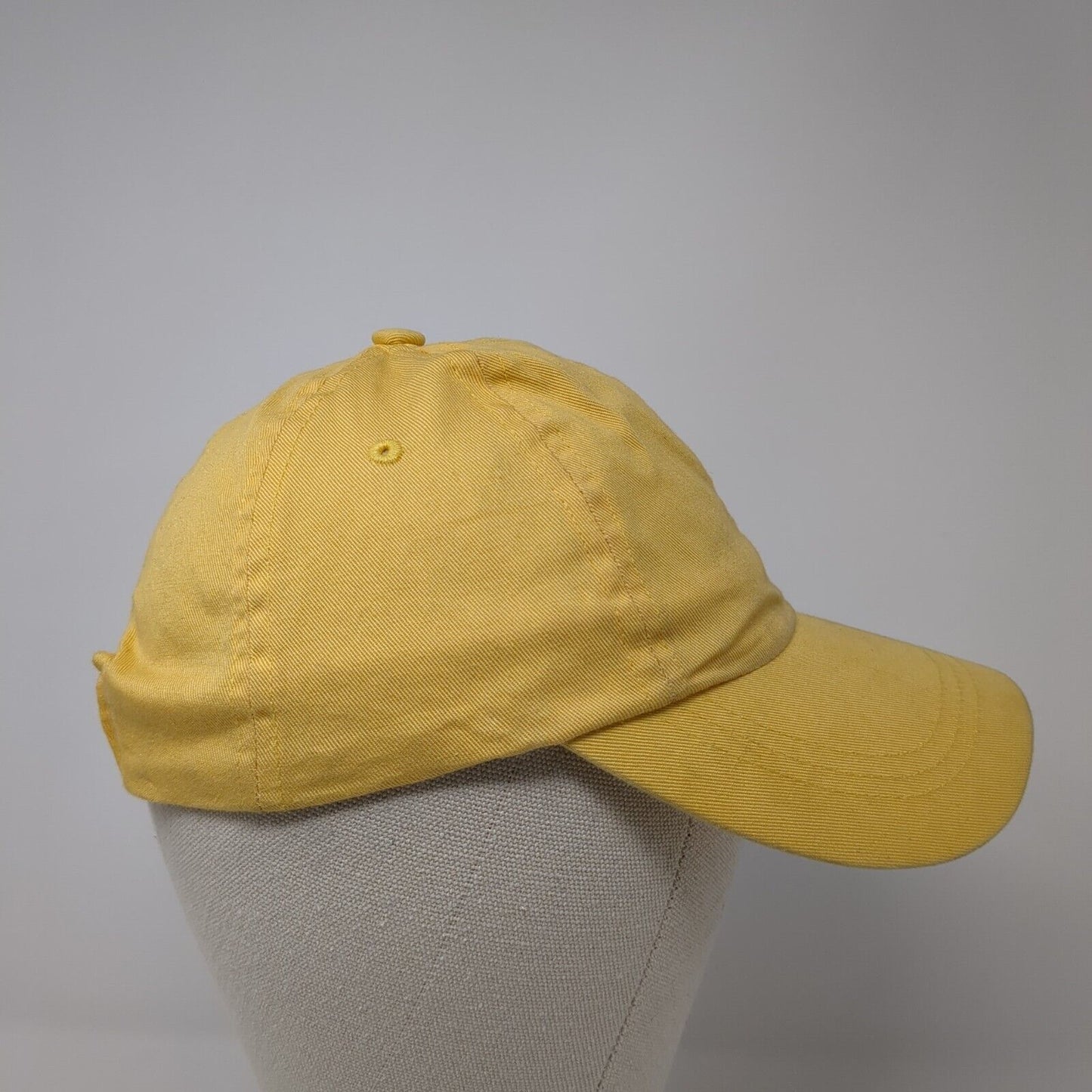 Unbranded Strapback Hat Yellow One Size Adjustable 6 Panel Vented Holes Blank