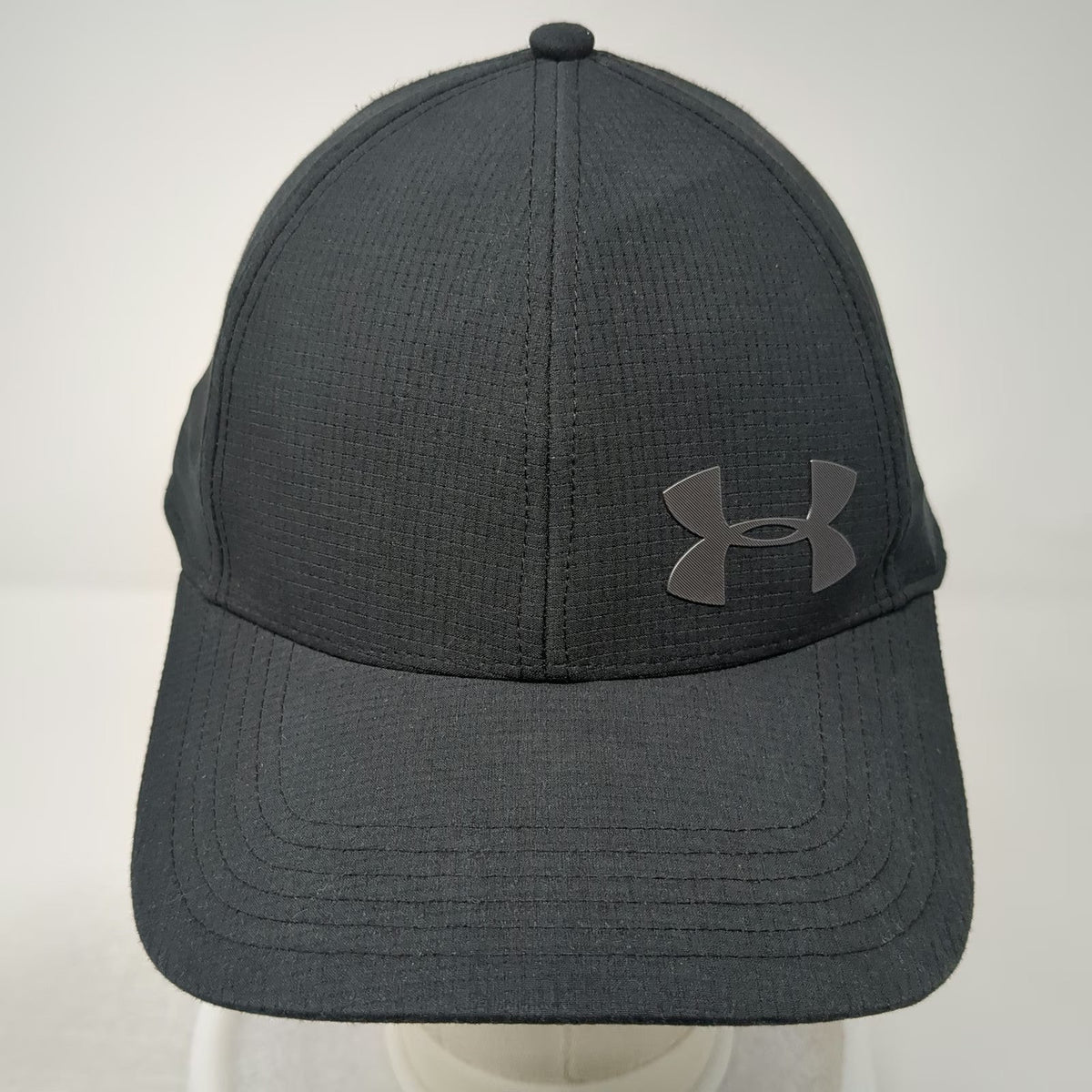 Under Armour Baseball Cap Black XL Fitted Textured Polyester Stretch Fit Hat