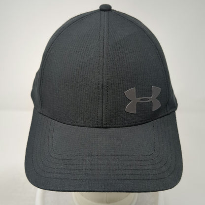 Under Armour Baseball Cap Black XL Fitted Textured Polyester Stretch Fit Hat